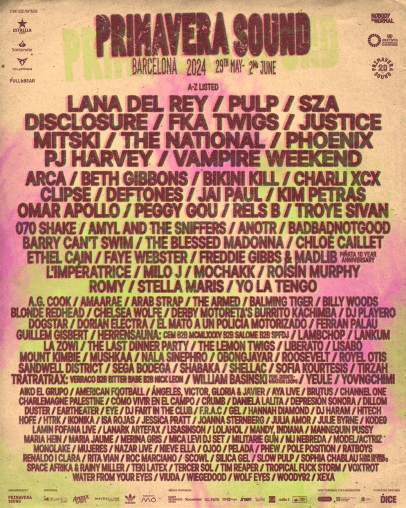 Primavera Sound 2024 Line Up
